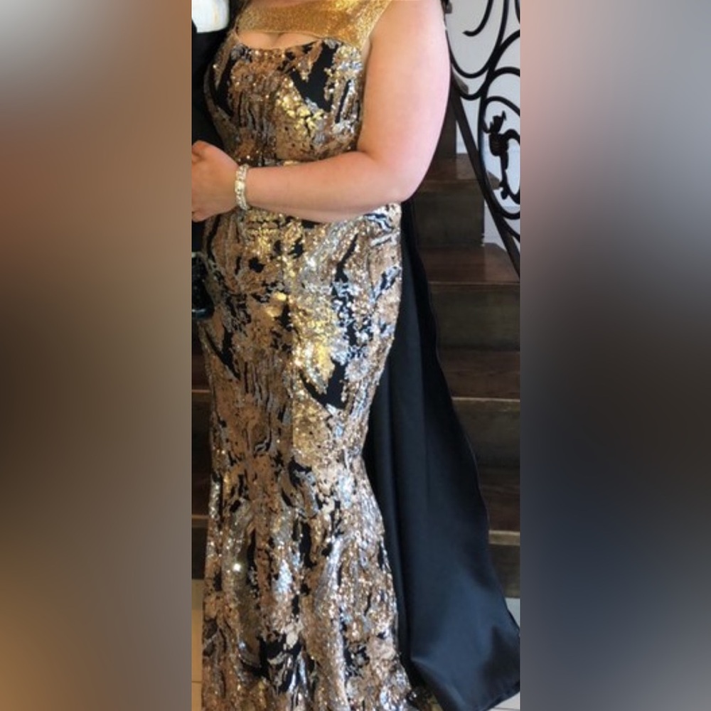 Gold and black prom dress